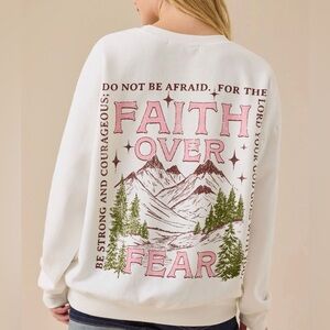 Altar’d State Faith Over Fear White Crewneck Size L